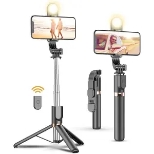 Selfie Stick Tripod with  Remote, 46'' Cellphone Selfie Stick Tripod with LED Fill Light, for  16/15/14/14 pro/13/13 Pro/12/11/11 Pro/XS Max/XS/XR/X/8/7 and Android Smartphone(Upgrade)