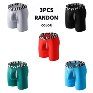 1pcs/2pcs/ 3pcs Men's Boxer Briefs Long Style Men's Three-Quarter Length Underwear Sports Exercise Underwear Men's Bullet-Shaped Separate Pouch Men's Shorts Comfortable Wear Available in Sizes M-XXL