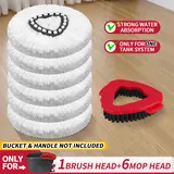 For O-cedar Microfiber Spin Mop Heads Refills & Scrub Brush without handle&bucket,for O-Cedar Easywring Spin Mop 1 Tank System Scrub Replacement Deep Cleaning Pack, Microfiber Mop Heads for concrete floor Microfiber Mops Refills