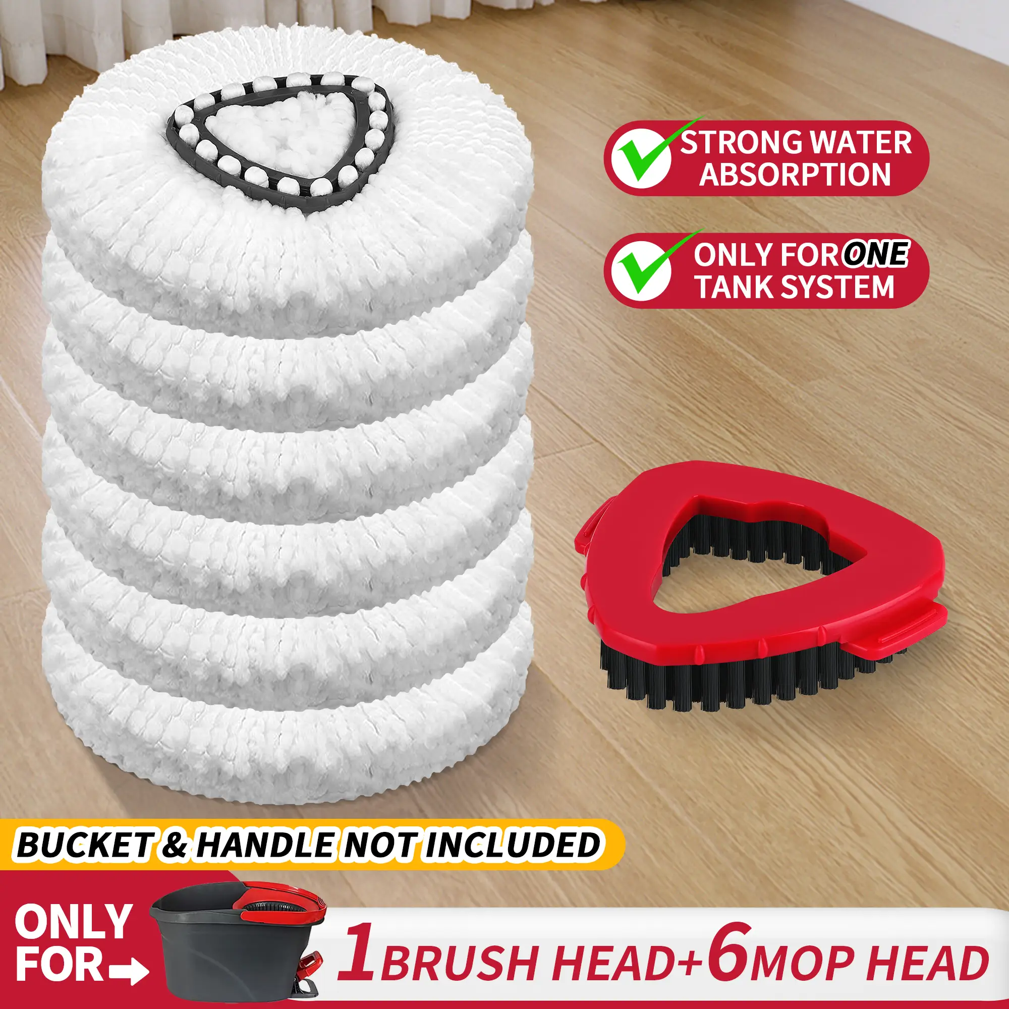 For O-Cedar EasyWring 1 Tank System Only Mop Head & Scrub Brush Refill Bucket & Handle NOT Included Perfect Suitable For All Floor Type