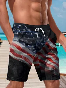 American flag swimsuit shorts, men's beach shorts, breathable surfing shorts, quick-drying swimsuit, eagle print swimsuit, Summer Swim Trunks, Beach Swim Trunks, Bathing Suit Shorts, Beach Pool Wear, Athletic Swim Trunks