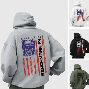 FR Benchmark Skull Flag Flame Resistant Long Sleeve Shirt Logo Graphic Hoodie - Casual Tops for Men & Women, Cotton Fabric T-Shirt Sweatshirt and Hoodie 1
