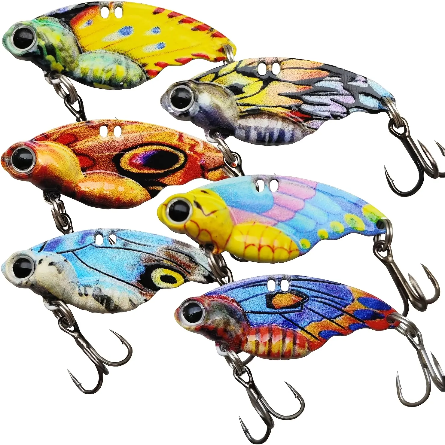 Butterfly VIB Metal Lure, Dual Weight 14g/8g Sinking Long Cast Design, for Saltwater Freshwater Bass, Multi-Color High Frequency Professional Beginner