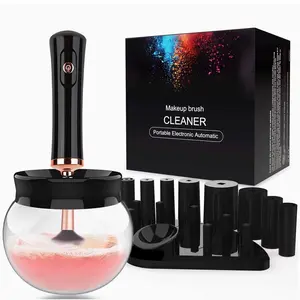 RICRIS Premium Makeup Brush Cleaner Dryer Super-Fast Electric Brush Cleaner Machine Automatic Brush Cleaner Spinner Makeup Brush Tools (Black)