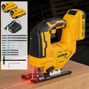 HANWISE brushless curve saw, wireless curve saw tool, 3 adjustable modes (straight/curved/oblique) 0 ° -45 ° oblique angle, sturdy and durable structure, streamlined tool design, perfect gift for men and fathers, construction tool