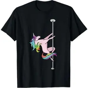 Funny Pole Dancing Unicorn Lover Gift Pole Dancer Fitness T-Shirt