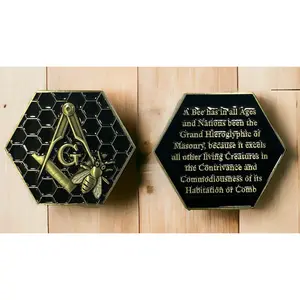 Masonic Bee Hive Coin - Original Coin with Unique Design and Features