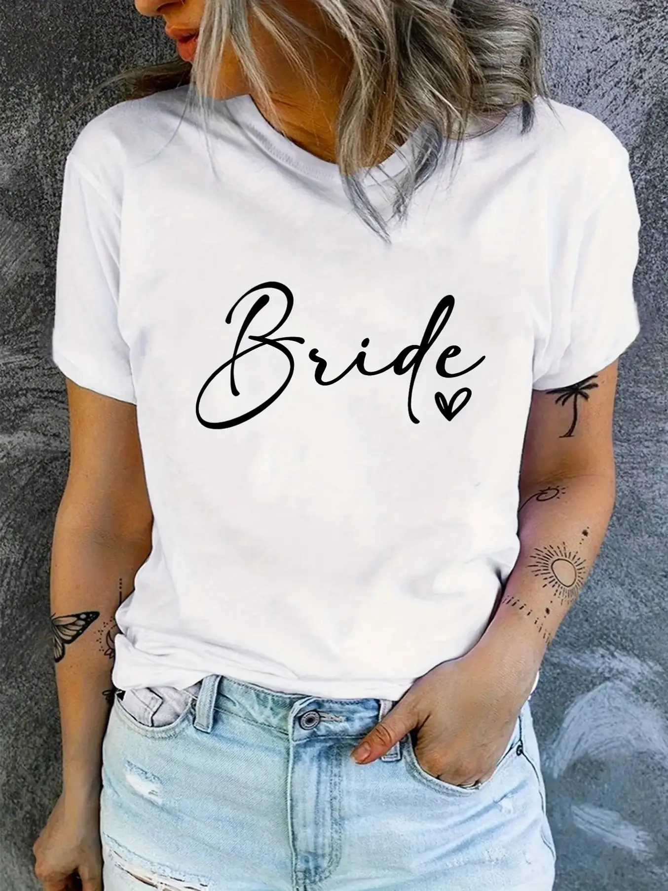 Ladies Elegant White Bridal T-Shirt-Bridesmaid Sli unisex soft cotton short sleeve t shirt, vintage graphic casual tee for men women teens, perfect birthday holiday gift for camping travel gym daily street  wear