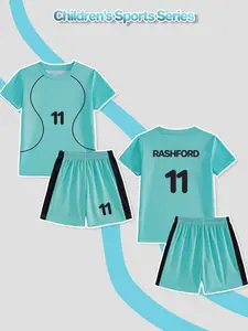Children's football jersey two-piece set name RASHFORD, number 11 - breathable and quick-drying youth sports jersey and shorts set, suitable for boys' football training, competitions and outdoor sports.