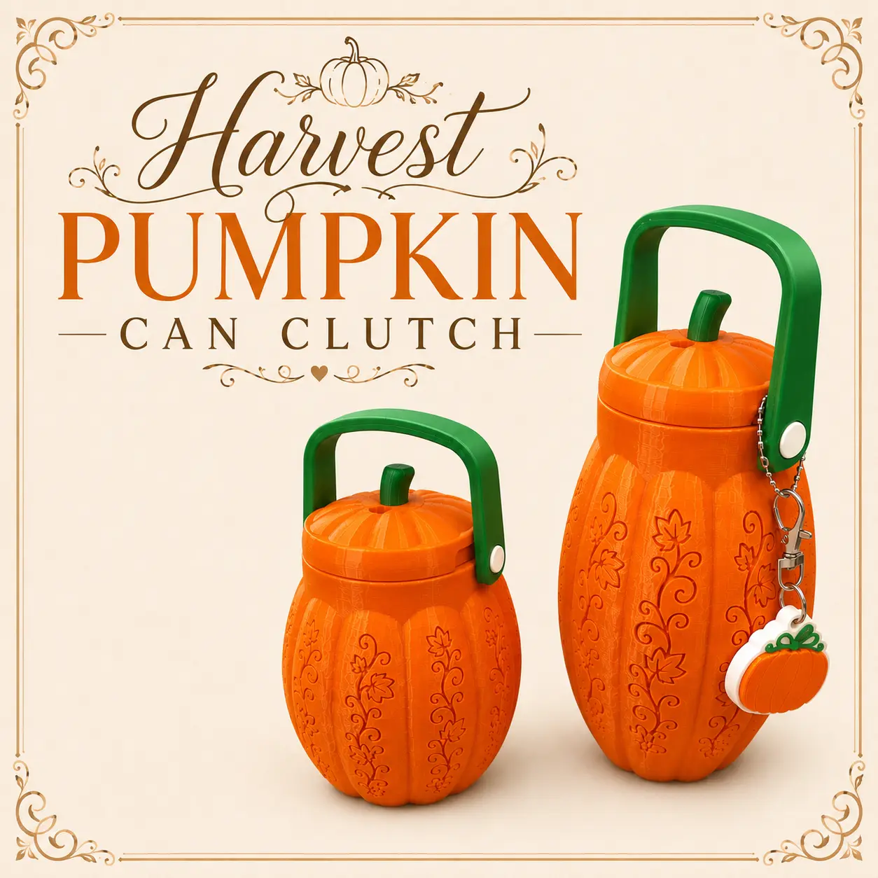 Harvest Pumpkin Game Day Clutch Halloween Printed Mug with Lid - Kitchenware Beverage Drinkware Accessory
