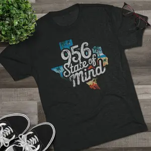 956 State of Mind Unisex Tee, Texas Pride Shirt, RGV T-shirt, 956 Area Code Top, Rio Grande Valley Gift, South Texas Apparel Classic Fabric