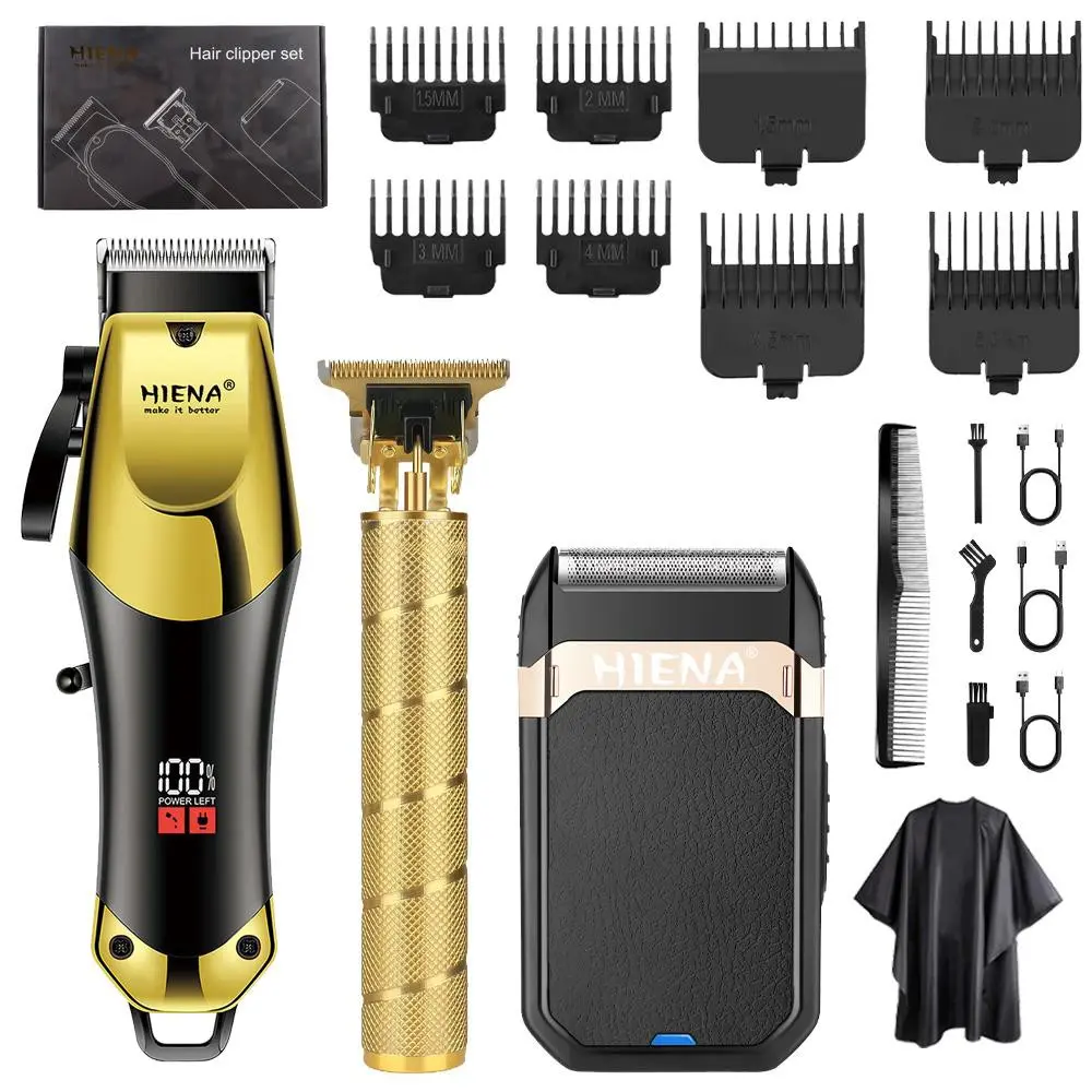 Black & Gold Power Kit｜3-in-1 Men's Grooming Set with Cordless Rechargeable Body Hair Trimming Trimmer 7000RPM Motor & Li-Ion Fast Charge. All-in-One Hair & Shave, Wireless Hair Cutter, Cordless Trimmers, Ready-to-Gift Box