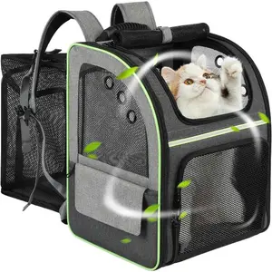 Cat Carrier Backpack, Large Cat Backpack Carrier Soft, Expandable Cat Carrier for Small Dogs Puppies Medium Cats Suitable for Hiking/Camping