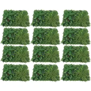 12 Pack 24" x 16" Square Artificial Boxwood Grass Backdrop Panels Topiary Plant Wall (Pack A)
