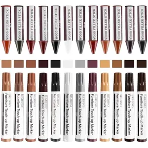 SEISSO Furniture Repair Kit, 12 Colors Furniture Touch-up Markers and Wood Fillers Sticks for Stains, Scratches, New Upgrade Furniture Touch Up Kit - Restore Wooden Table, Cabinet, Floors, Door