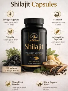 Free Shilajit, Capsules with Maca Root & Black Pepper, For Men and Women,  Boost Energy, Performance & Mood