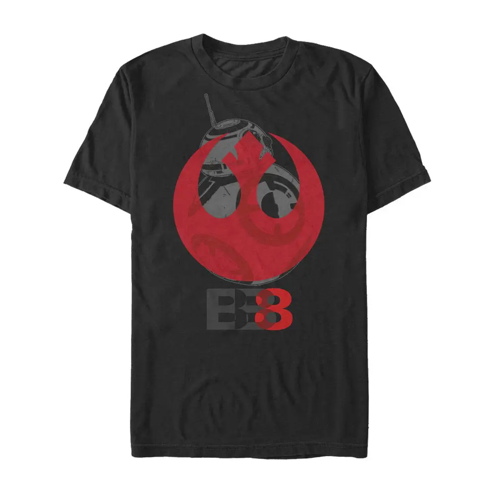 Men's Short-Sleeve Casual Fashion Stylish Menswear T-Shirt - Star Wars The Last Jedi BB-8 Rebel Emblem, Shortsleeve, Tee