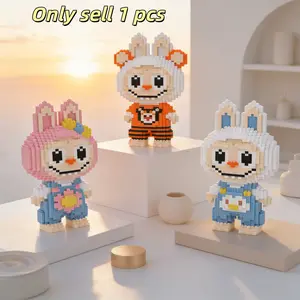 Multicolor Bear Heart 3D Puzzle Building Blocks, Block Figures, Home Office Decor, Party Decoration, Ideal Gift, Handmade Craft, Collectible Statue