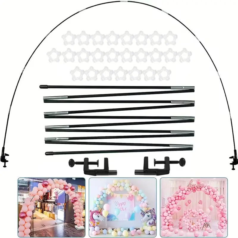 Adjustable Table Balloon Arch Kit, Balloon Garland Frame, Black Balloon Stand Set, Balloon Arch Stands for Wedding Birthday Graduation Party Decorations