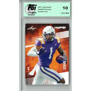 Ja'Marr Chase 2021 Leaf HYPE 52 Only 5000 Made Rookie Card PGI 10