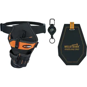 Tradesman Pro for Tool Belt Handed Belt Holder Tool Holster, Mini Kneeling Pads with Badge Reel for Work, 1" Thick Soft NBR Foam Kneeling Pad