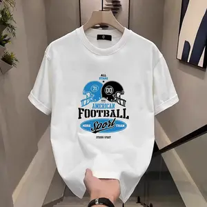 American Football Graphic Tee Men's Casual Cotton T-Shirt Sports Team Print Short Sleeve Top