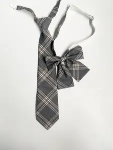 Women's Plaid Bow Tie Set, Plaid Print Tie Design, Perfect for School & Daily Wear, Ideal Valentine's Day Gift, Stylish Accessory for Women