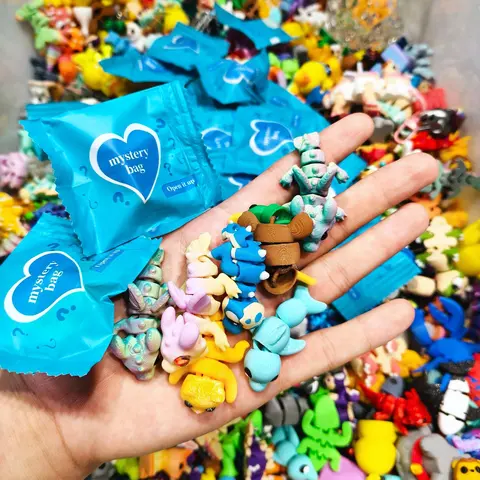 FuRise 3D Printed Animal Blind Bags - Cute Figures, Unique Designs, Random Collectible Ornaments, 10/20/30/50/100pcs DIY Bear Model Action Figures for Kids, Ideal for Birthday Parties & Classroom Rewards (Office & School Educational Supplies)