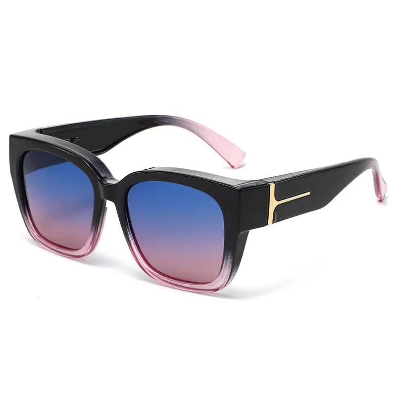 Black & Purple Frame, Blue-Top Pink-Bottom Lenses