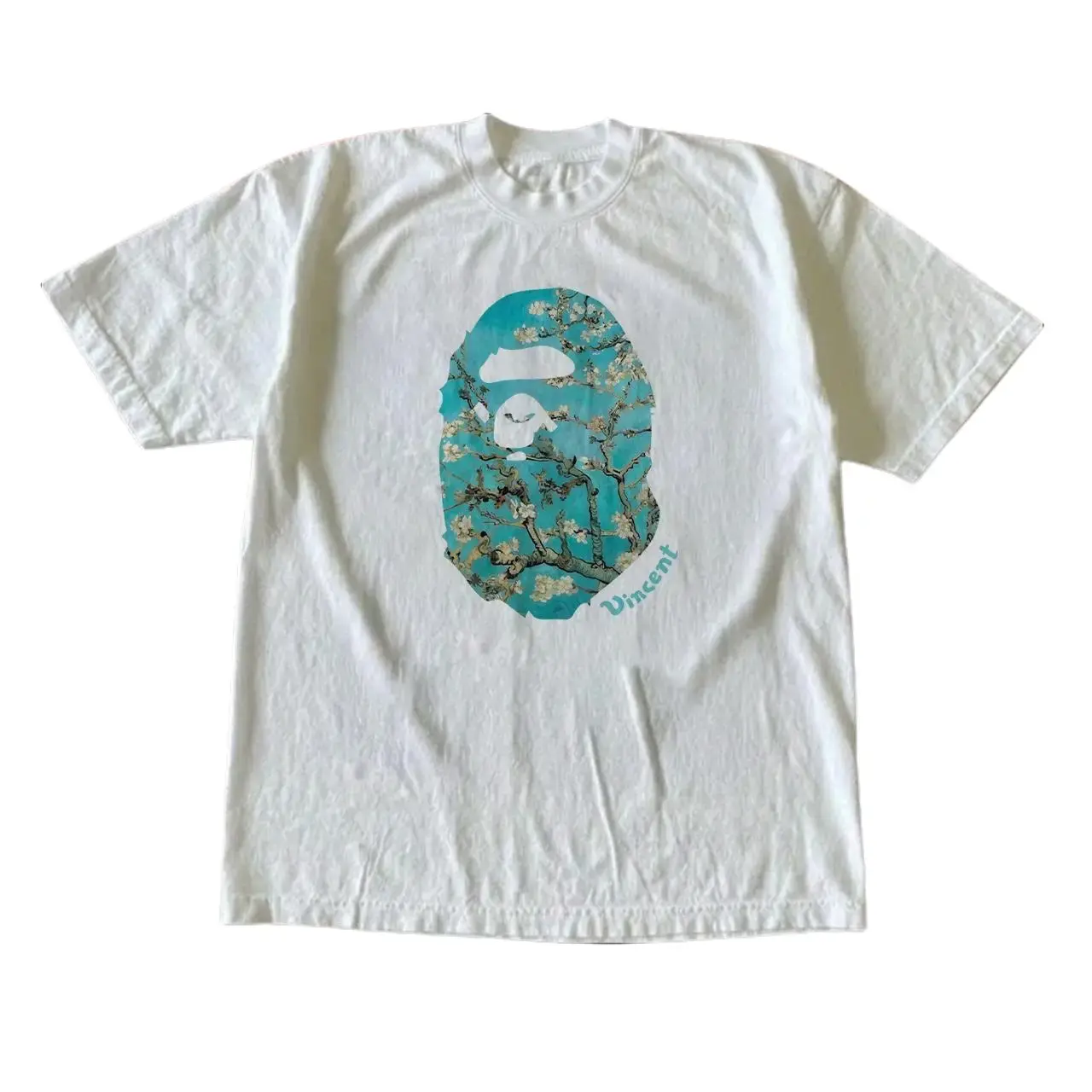 Ape Art Inspired Graphic Tee, White Streetwear T-Shirt, Hype Aesthetic Shirt, Unisex Top