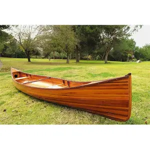 Handcrafted 18' Cedar Canoe – Lightweight & Durable for Paddling & Fishing