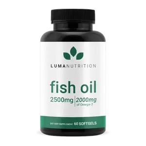 Luma Nutrition Extra Strength Omega 3 Fish Oil Supplements 2500mg Per Serving Softgels