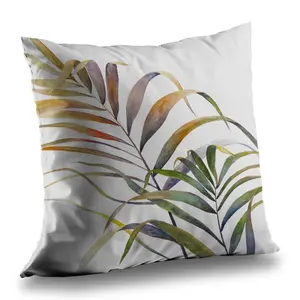 Begin Home Decor C1PT14140I8BSP 14 x 14 in. Watercolor Tropical Palm Leaves Throw Pillow - Home Decor Insert