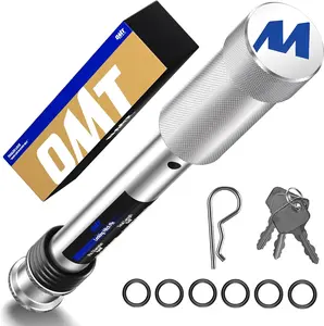 Locking Hitch Pin, Fits 2" Receiver with 5/8" Diameter Hitch Pin Lock, Anti-Theft Steel Hitch Pin Lock with Key for Class III IV Hitches, Anti-Rattle Trailer Hitch Pin, Silver