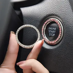 Car One-Click Start Rhinestone Decoration Lgnition Ring Decoration, Thansgiving Christmas and New Year Gifts