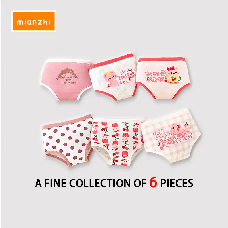 6 - Pack of Breathable Cotton Girls' Briefs: Antibacterial, Perfect for Little & Big Girls! Youth Underwear Pastel Underwear Youth Underwear