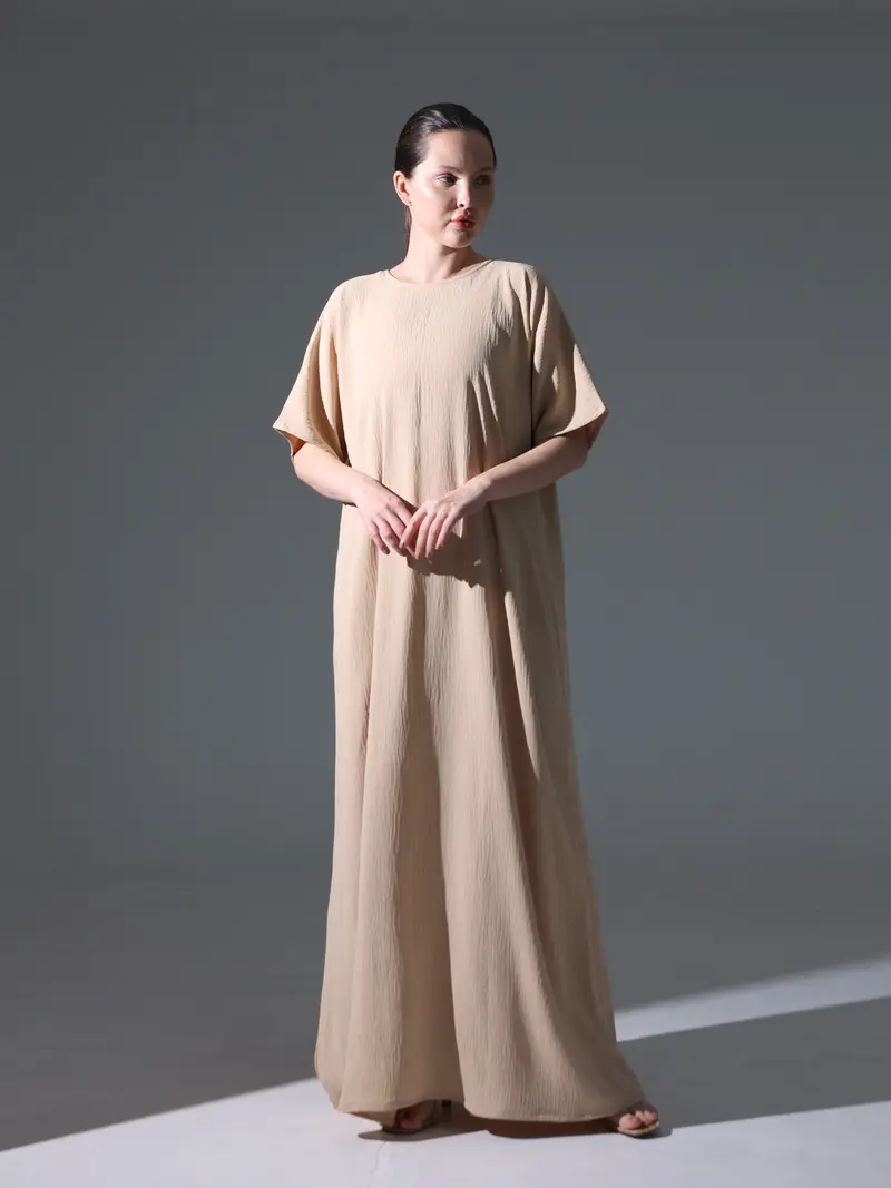 Beige dress for under abaya - TikTok Shop Beige dress for under abaya - TikTok Shop