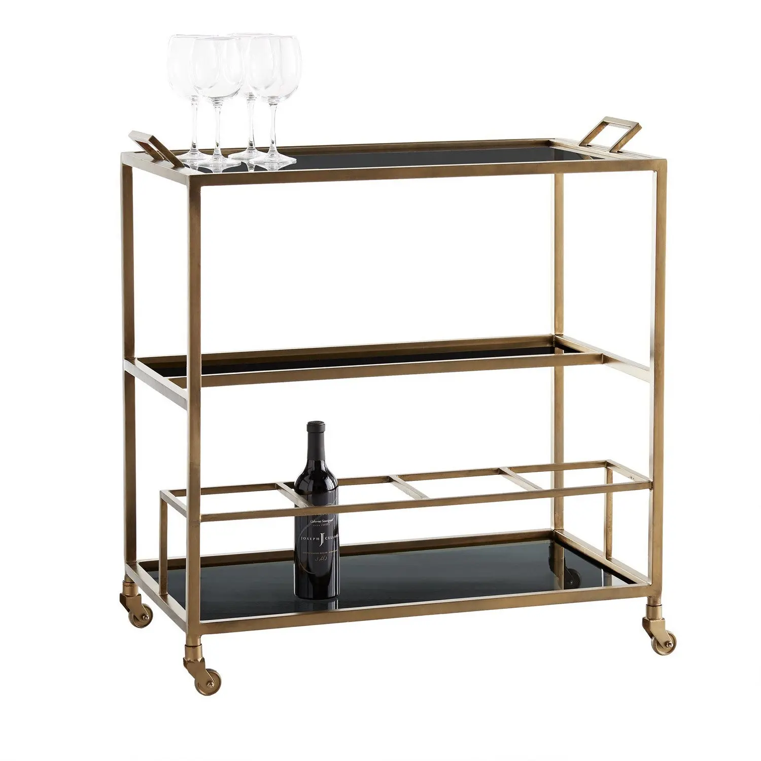 Jak Bar Cart Antique Brass