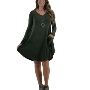 Plus size A line dress with side pockets