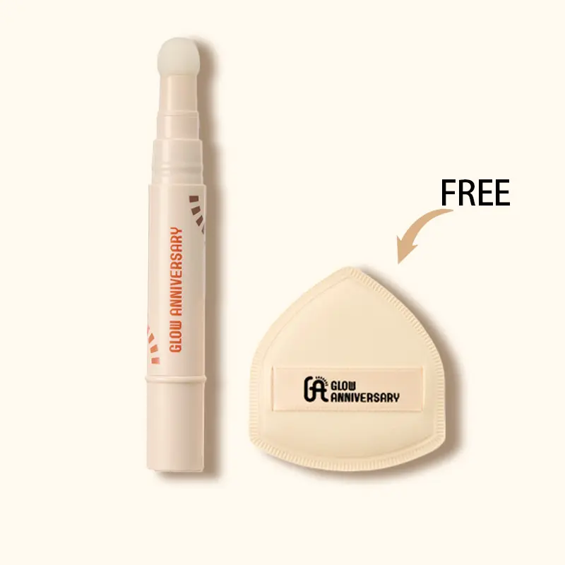 GA Dual-Color Concealer Stick - Multi-Purpose Concealer for Acne Scars and Nose Contouring, Creating Flawless Makeup-Free Gift Worth $4: GA Puff