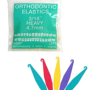 Braces Elastics Orthodontic Intraoral Elastics 1 Bags x 100pcs Heavy 3/16" 6.5 oz Surgical Latex 1000 Elastic Placers Made in USA for Orthodontic Professionals - Pack