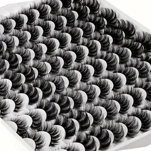 6 Styles False Eyelashes, 48 Pairs Wispy Cat Eye Look Faux Cluster Lashes, Natural Curling Eye Makeup Strip Lashes, Trending Makeup, Summer Makeup, Korean Makeup, Cosmetic False Lashes