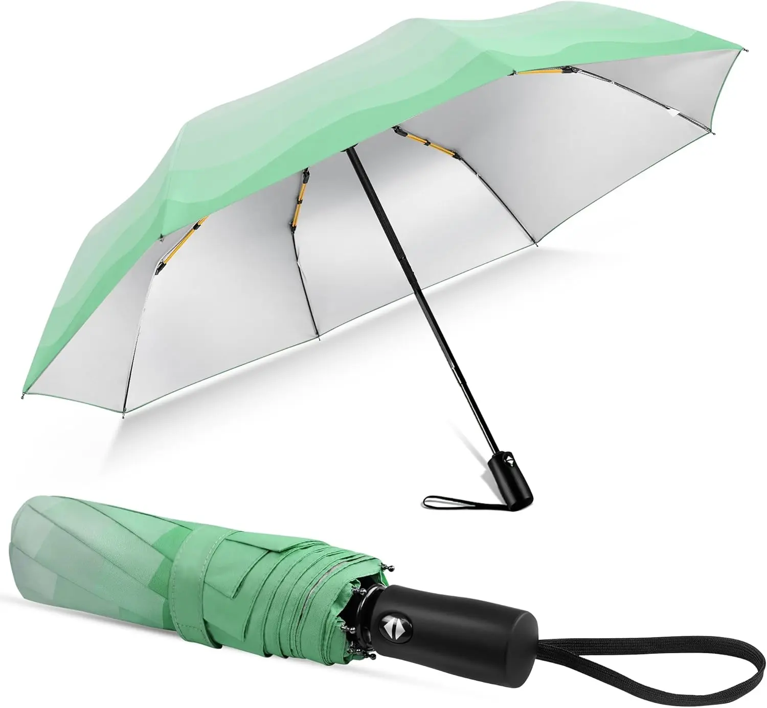 Cute Women Sun Umbrella - Automatic Folding UV Protection Lightweight Umbrella Compact Travel Fashion Pretty Collapsible Golf Rain Umbrellas for Women