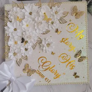 Custom Graduation Cap Topper Decorations -paper flowers Choose Your Design, Customizable Options Available, Ideal for Graduation Celebrations