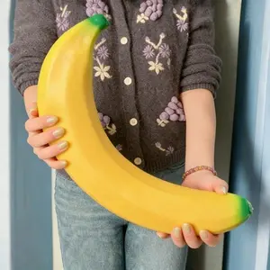 Giant Banana Squishy Toy Fake Banana Squeeze Toy Squishy Stress Relief Fidget Toy Slow Rising Desk Accessory for Adults Gifts