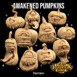 Pumpkin Head Patch Halloween Harvest Moon Festival | The Dragon Trappers Lodge | 32mm Scale | Miniature TTRPG Mini DnD Dungeons Dragons Wargaming (Copy)
