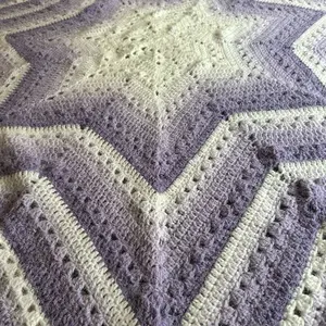 Lavender and White Star Blanket