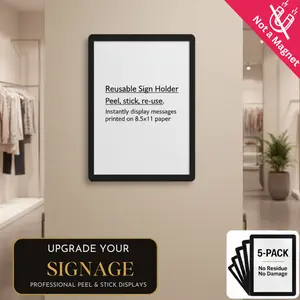 Fodeez 8.5 x 11 Reusable Adhesive Frames Pack of 5, Peel and Stick Reusable 100s of Times with Dry Erase Feature for Quick & Simple Organization & De-Cluttering Made in USA Wall Calendar Planner Tear Off Calendar