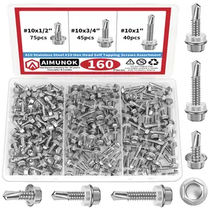 Aimunok 304 Stainless Steel Hex Socket Self-Tapping Screws, Corrosion Resistant, Multiple Sizes, Suitable for Wood/metal/plastic，Allen Drive,Hex Socket Self-Tapping Screw