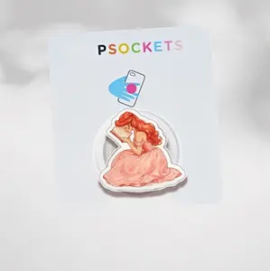 Coquette Aesthetic Phone Grip, Pink Ribbon and Bow Theme Phone Holder, Soft Girl Style Reading Girl Accessory, Cute Pastel Pink Phone Stand for Teen Girls, Trendy Aesthetic Phone Decoration